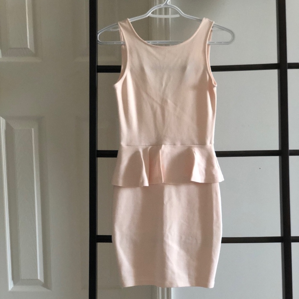 Zara Light Pink Peplum Dress